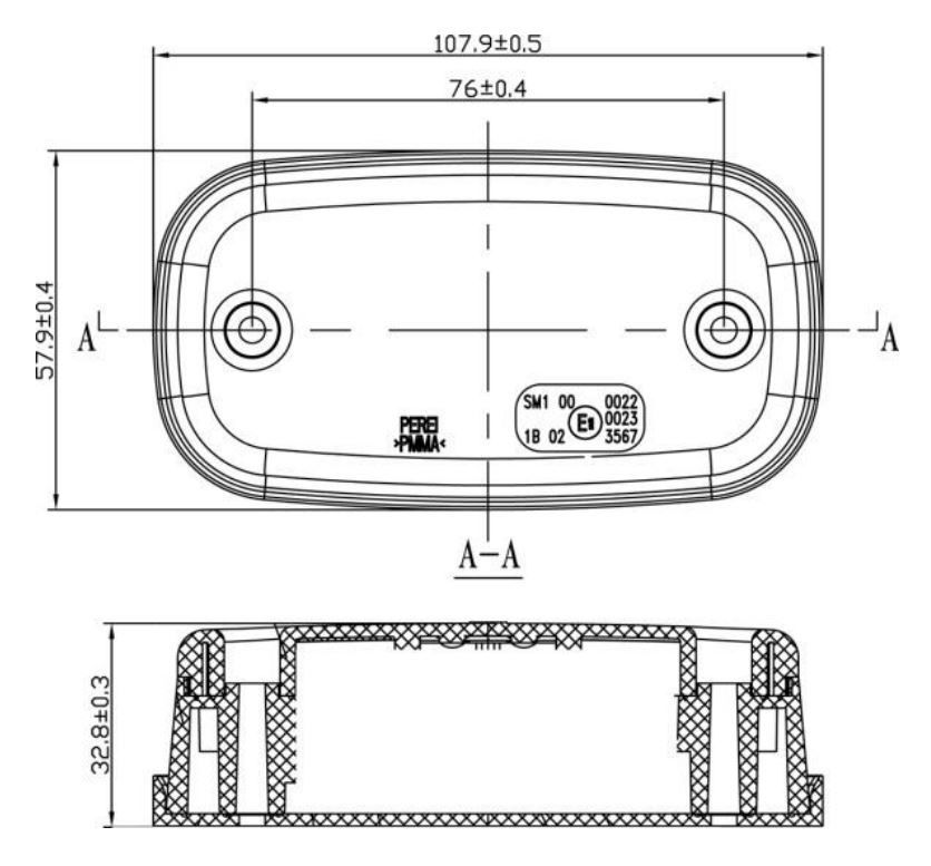 LITE-wire/Perei AM18 LED ABS Marker Light w/ Reflex | Cable Entry | 24V [AM18LED-24V]