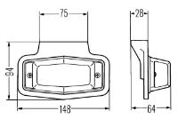 Hella 2PF 001 321-021 REAR MARKER Light with Bracket (Cable Entry) 12/24V