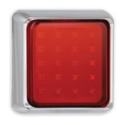 LED Autolamps 125 Series 12/24V Square LED Rear Fog Light | 125mm | Fly Lead | Chrome - [125CFME]