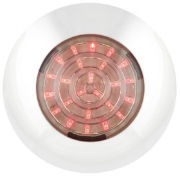 LED Autolamps 7524RW RED (75mm) 24-LED Round Interior Light WHITE Bezel 75lm 12V