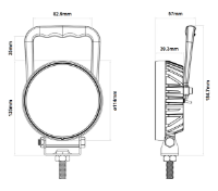 DBG 24-LED Round Work Light w/ Handle & Switch | Flood Beam | 1920lm | Fly Lead | Pack of 1 - [711.034]