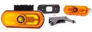 WAS W240 LED Side (Amber) Marker Light (Reflex) w/ Bracket | 134mm | Fly Lead | WAS LOGO - [1598]