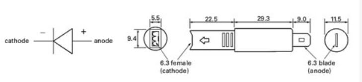 Durite 10A Universal Inline Diode 50V DC - Pack of 10 - [0-834-10]