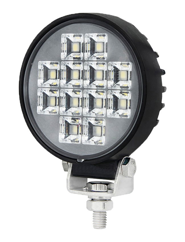 DBG 12-LED Compact Round Work Light | Flood Beam | 960lm | Fly Lead | Pack of 1 - [711.035]