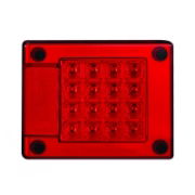 LED Autolamps 460 Series 12/24V Square LED Stop/Tail Light w/ Reflex | 150mm | Fly Lead - [460RMB]