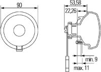 Hella 2DA 965 039-017 90mm Stop Light [Blade Terminals]