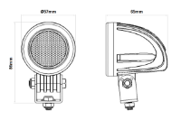 DBG 1-LED Compact Round Work Light | Flood Beam | 900lm | Fly Lead | Pack of 1 - [711.042]