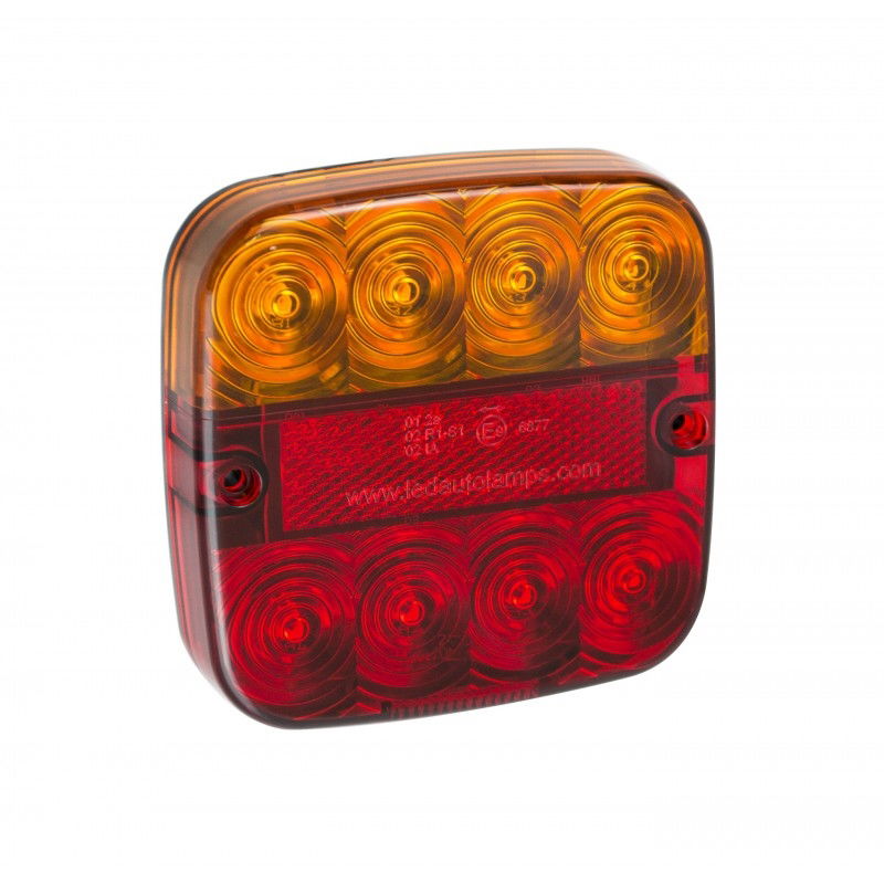 LED Autolamps 99 Series 12/24V Square LED Rear Combination Light w/ Reflex | 107mm | S/T/I - [99ARM]