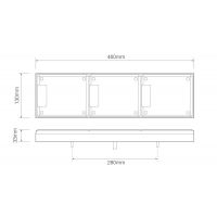 LED Autolamps 460 Series Triple 12/24V LED Rear Combination Light | 460mm | Left/Right | S/T/I - [460ARRM] - Line Drawing