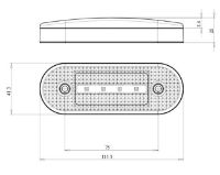 WAS W174 LED Front (White) Marker Light (Reflex) w/ Bracket | 116mm | Fly Lead - [1221] - LD