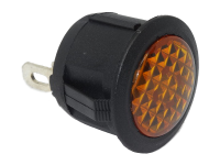 Push-Fit LED Warning Lights | Ø20mm Hole | Amber | 12V | Spade Terminal | Pack of 1 - [210.070]