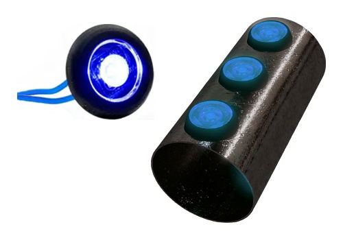 DBG 1-LED Marker Light | 32mm | Blue | Fly Lead | 12/24V - [386.074N]