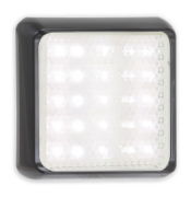 LED Autolamps 80 Series 12/24V Square LED Reverse Light | 80mm | Fly Lead | Black - [80WME]