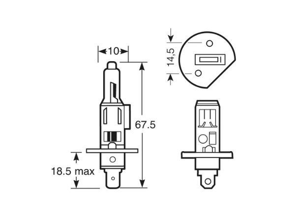 466 Cool Blue H1 Halogen Headlight Bulb (P14.5s) | 24V | 70W | Pack of 1 - [100.466C]