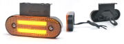 WAS W175 LED Side (Amber) Marker Light (Reflex) w/ Bracket | 116mm | Fly Lead + Superseal - [1223SS]