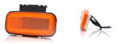 WAS W199 LED Side (Amber) Marker Light (Reflex) w/ Bracket | 117mm | Fly Lead - [1402]