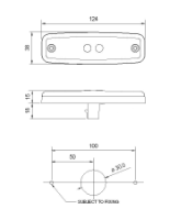 Rubbolite M890 Series LED Side (Amber) Marker Light (Reflex) w/ Bracket | 124mm | Superseal | Pack of 1 - [890/23/08]