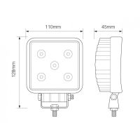 LED Autolamps 11015 Square 5-LED 756lm Work Flood Light 12/24V - 11015BM