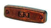 Rubbolite M891 LED Side (Amber) Marker Light (Reflex) | 124mm | Fly Lead (0.5m) - [891/03/04]