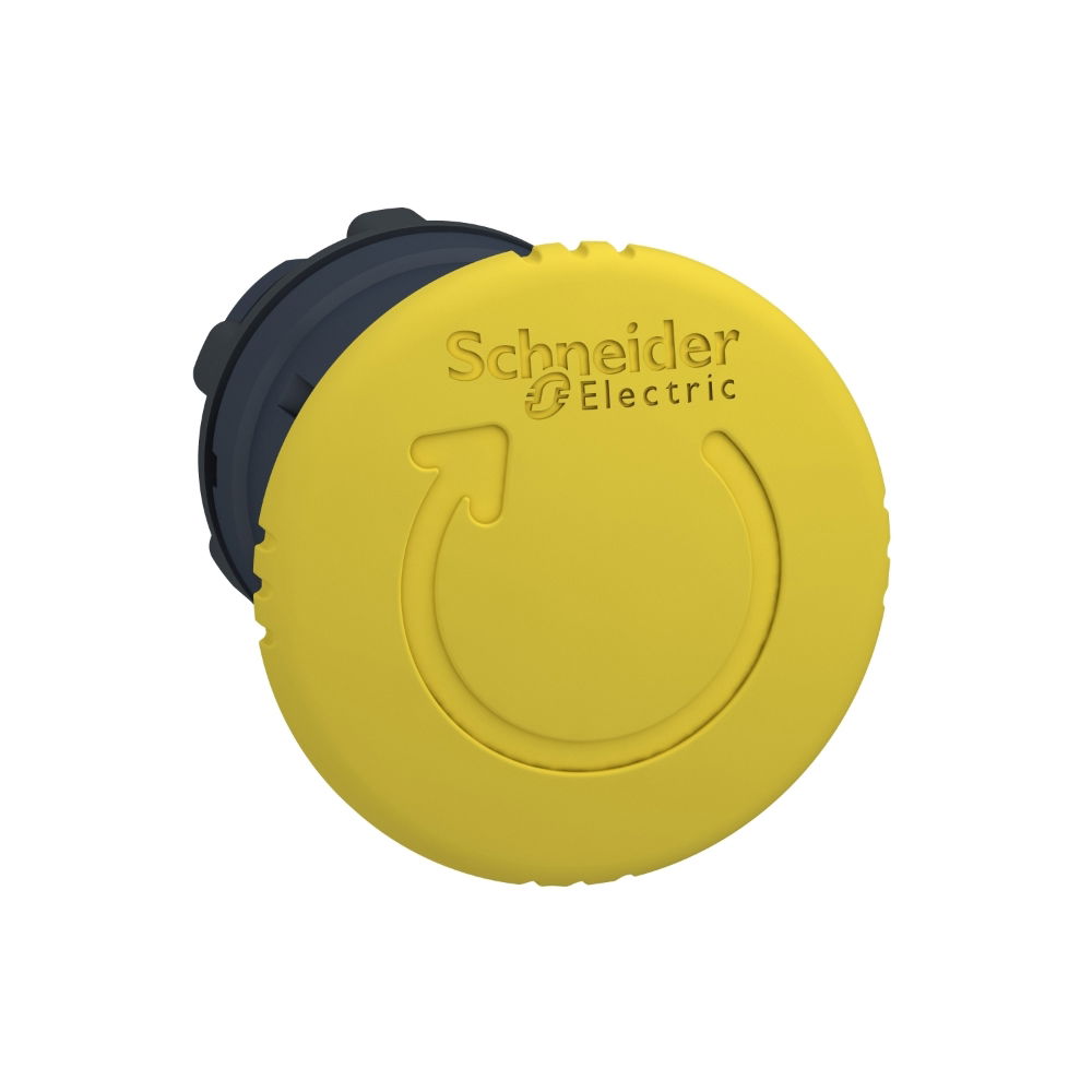 Schneider ZB5AS55 Harmony XB5 YELLOW Ø40 Mushroom Latching-Turn-Release Push Button - Pack of 1