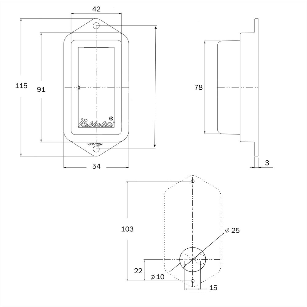 Rubbolite M553 Series LED Rear Marker Light | Cable Entry [553/02/04]