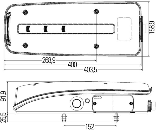 Hella 2VD 012 381-351 LED LH Rear Combination Light with NPL (Rear DIN Connector) 24V // DAF