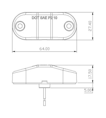 DBG LED Front Marker Light | Fly Lead | 12/24V