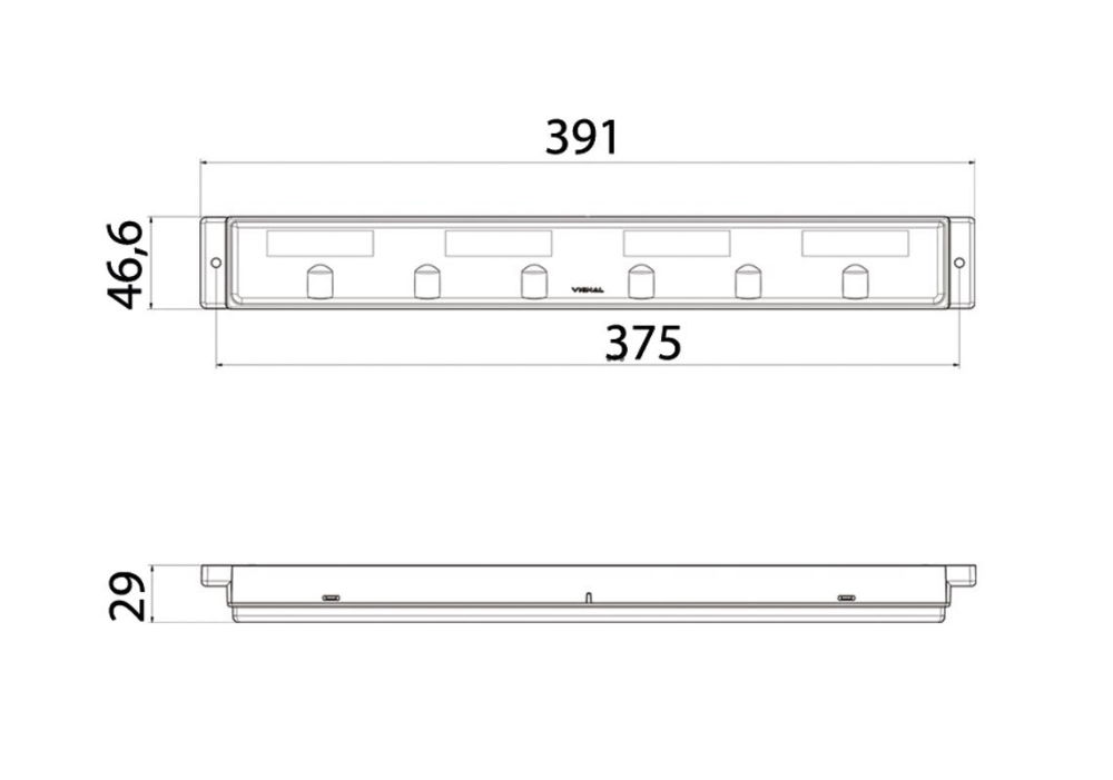 Vignal BL15 LED RH Front Barlight Work Light (DT4) 24V - 165050