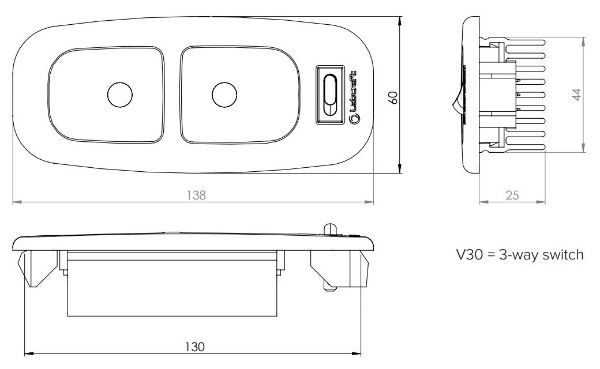 Labcraft V3023MV Vanlite (138mm) 2-LED Interior Light 624lm 12/24V // MERCEDES VOLKSWAGEN