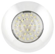 LED Autolamps 7530W (75mm) WHITE 30-LED Round Interior Light WHITE Bezel 90lm 24V