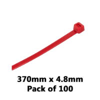 DBG 460.8114/100R RED 370x4.8mm Nylon Cable Ties - Pack of 100