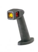 Rubbolite M840 Series LED LEFT End-Outline Marker Light w/ Side - 60° Stalk Horizontal Mount | Cable Entry [840/01/05]