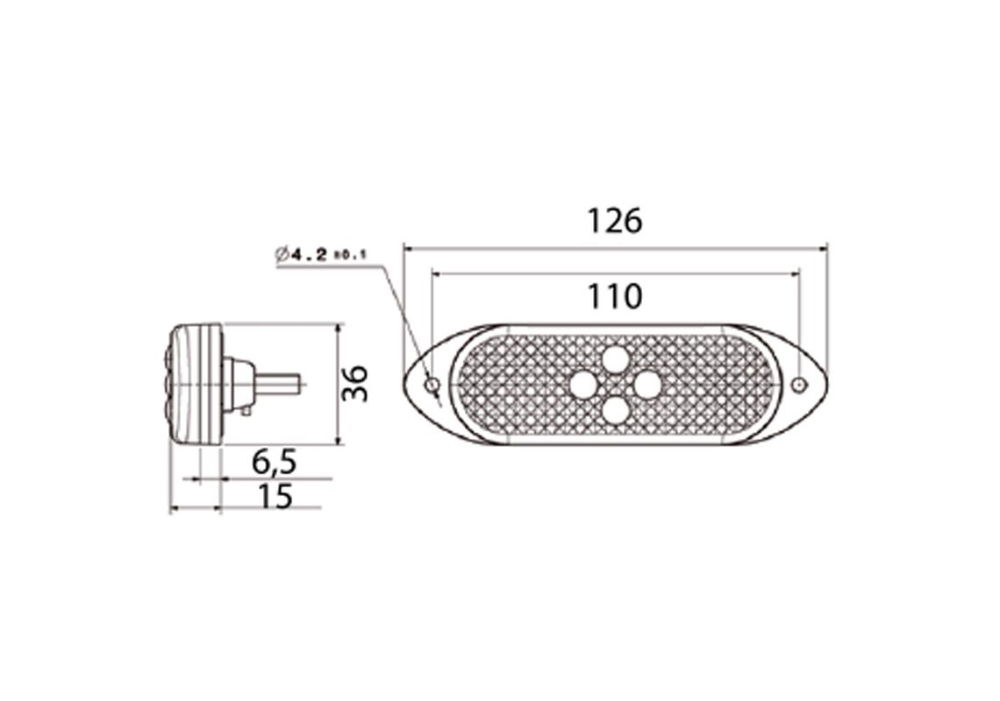 Vignal SMD04 Series LED Rear Marker Light w/ Reflex | Cable Click In | 24V [104170]