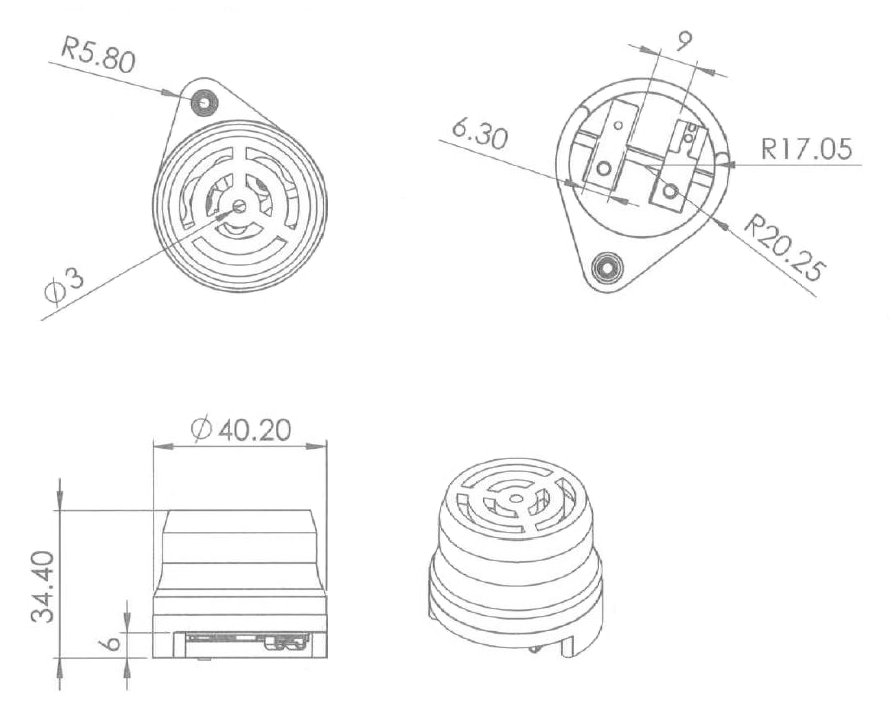 DBG Mini Piezo Buzzer Alarm | 85dB(A) | 24V | Pack of 1 - [700.56224]