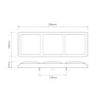 LED Autolamps 282 Series Triple 12/24V LED Rear Combination Light | 284mm | Left/Right | S/T/I w/ Reverse - [282WARM] - LD
