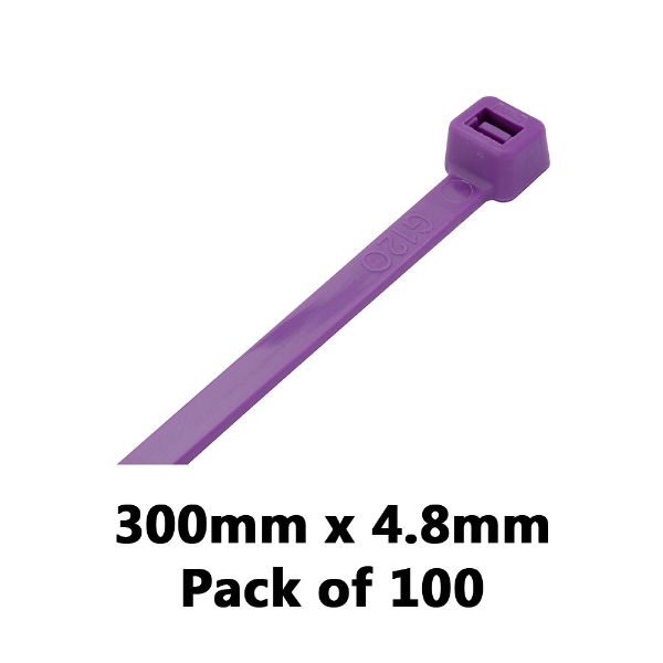 DBG 460.8112/100P PURPLE 300x4.8mm Nylon Cable Ties - Pack of 100