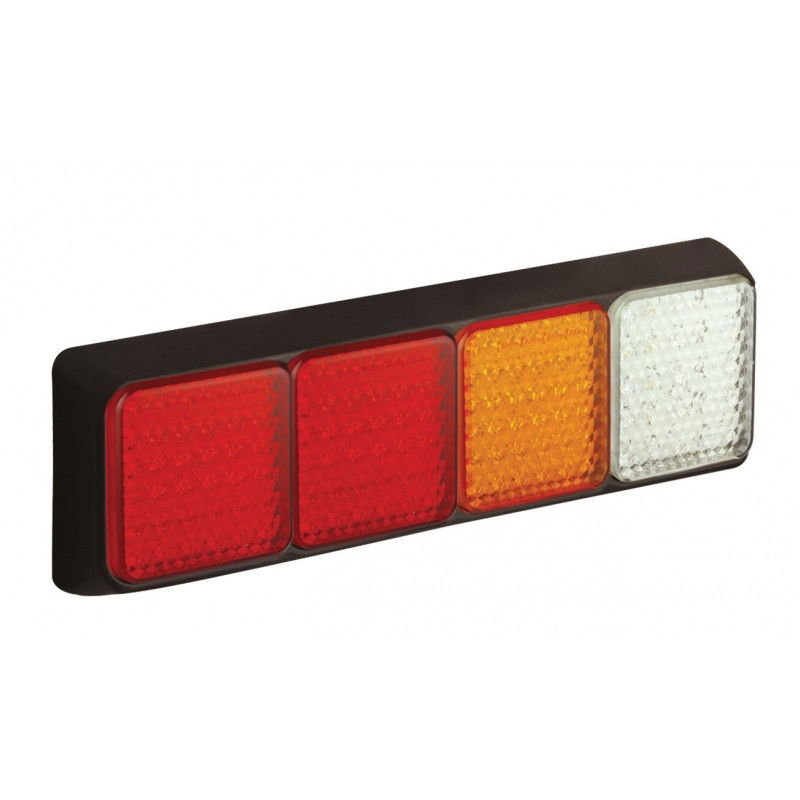 LED Autolamps 100 Series Quad 12/24V Square LED Rear Combination Light | 430mm - [100BRRAWME]