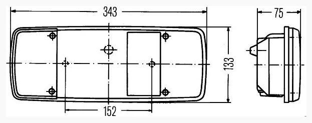 Hella 2VP 003 567-121 RH BULB REAR COMBINATION Light with Fog (Cable Entry)