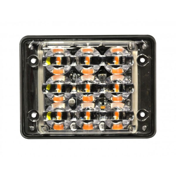 LED Autolamps SSLED Series Amber (R65) 9-LED Strobe Warning Light | 12/24V | Pack of 1 - [SSLED93DVAR65]