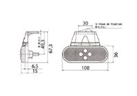 Vignal SMD04 Series LED Side Marker w/ Reflex & Bracket | Cable Click In | 24V [104260]