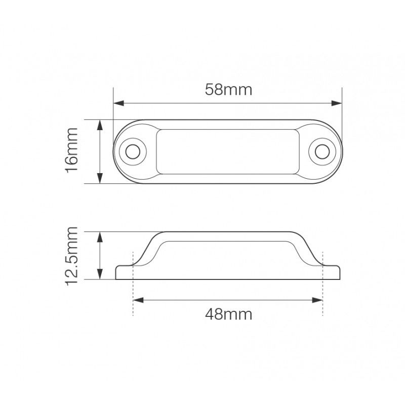 LED Autolamps 16 Series LED Red Rear Marker Light | Fly Lead | 24V [16R24-2] - Pack of 2