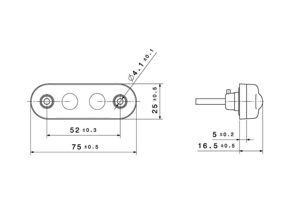 Vignal FE04 Series LED Side Marker Light | FlatCable Click In | 24V [104510]