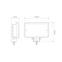 LED Autolamps 7451 Rectangular 6-LED 540lm Work Flood Light 12/24V - 7451BM