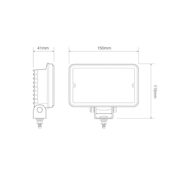 LED Autolamps 7451 Rectangular 6-LED 540lm Work Flood Light 12/24V - 7451BM