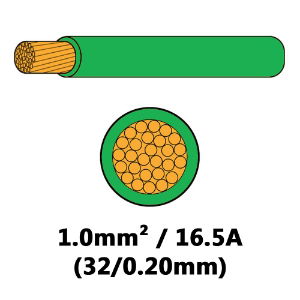 DBG Single Core Thin Wall Automotive Cable | 1.0mm² | 16.5A | Green | 100m - [540.4102HT/100G.]