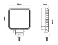 DBG 12-LED Compact Square Work Light | Flood Beam | 960lm | Fly Lead | Pack of 1 - [711.036]