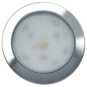 LED Autolamps 7515C24 (76mm) WHITE 15-LED Round Interior Light CHROME Bezel 180lm 24V