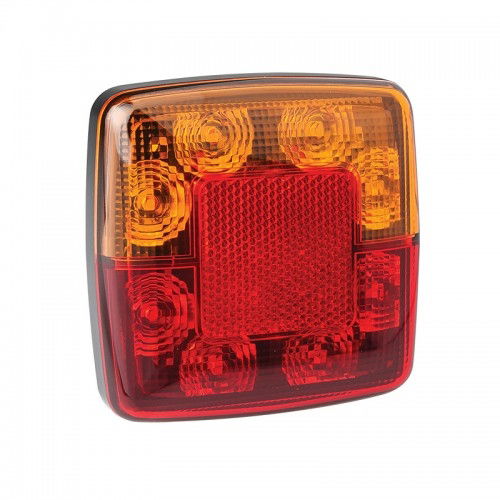 LED Autolamps 98 Series 12V Square LED Rear Combination Light w/ Reflex | 100mm | S/T/I | Pack of 2 - [98BAR2] - 1