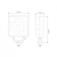 LED Autolamps 10015BMP 9-LED 1210lm Reverse/Work Light (FLOOD) Superseal IP67/IP69K R10 R23 12/24V