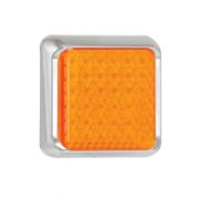 LED Autolamps 100 Series 12/24V Square LED Indicator Light | 100mm | Fly Lead | Chrome - [100CAME]